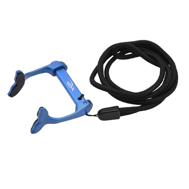 Clip de buceo antideslizante ajustable Zulema con cuerda antipérdida para nariz adulto azul