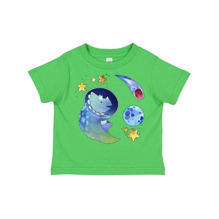 

Inktastic Triceratops in Space with Planets and Stars Gift Toddler Boy or Toddler Girl T-Shirt