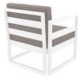 thumbnail image 2 of Luxury Commercial Living 30" White Outdoor Patio Club Armchair with Sunbrella Taupe Brown Cushion, 2 of 9