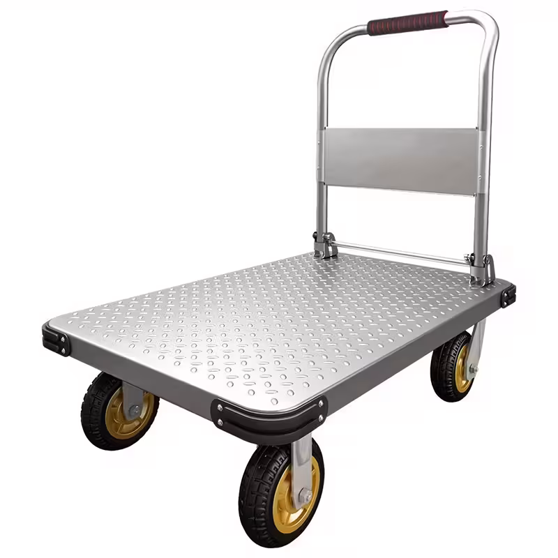 Heavy-Duty Foldable Hand Truck - 660 lbs Capacity, Swivel Wheels, Space-Saving Handle