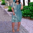 thumbnail image 4 of asddcavvf Robes pour Femmes Grande Taille Imprimé Floral Col en V Confortable Robe Ample Courte Sle, 4 of 6