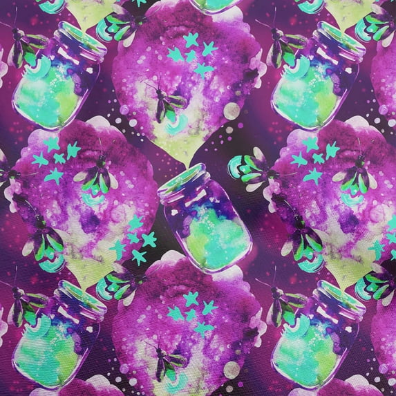 oneOone Cotton Cambric Purple Fabric Watercolor Craft Projects Decor Fabric Printed By The Yard 56 Inch Wide-S3
