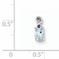 thumbnail image 2 of Sterling Silver Rhodium Plated Dia. & Aquamarine Oval Pendant (10 X 4) Made In India qp2984aq, 2 of 2