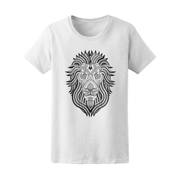 Boho Lion Zentangle Tribal Lines Tee Men's -Image by Shutterstock
