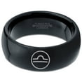 thumbnail image 2 of Tungsten Horoscope Zodiac Astrology Libra Band Ring 8mm Men Women Comfort Fit Black Dome Polished, 2 of 4