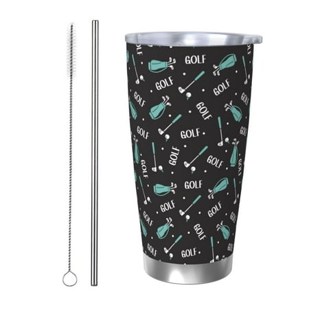 

Tideii Golf Bags And Balls for 20OZ Car Cup Stainless Steel Cold and Hot Cup with Lid Suitable for Outdoor and Home Unisex-Straw Two-piece Set
