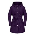 thumbnail image 4 of Women's Lightweight Rain Jacket With Adjustable Hood And Belt For Wet Weather Protection, 4 of 6