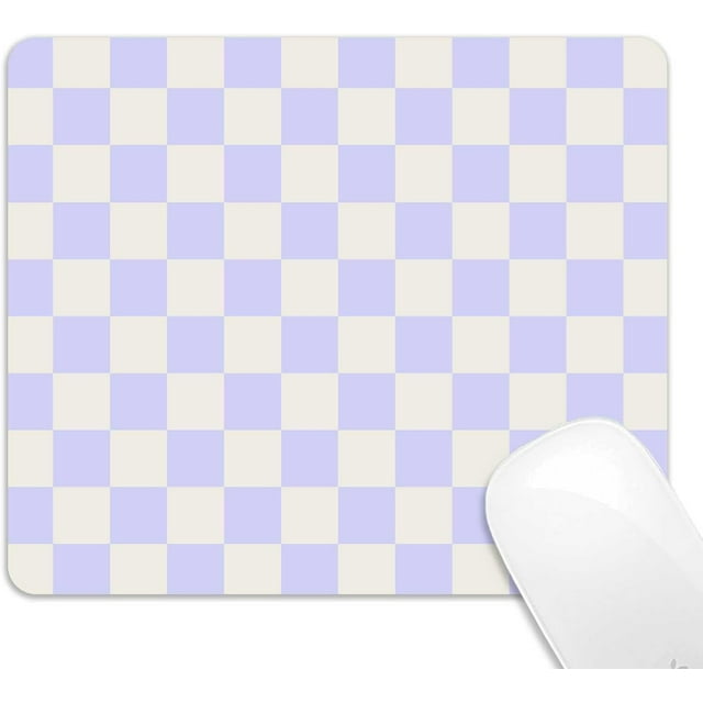 Pastel Purple Checkered Mouse Pad Cute Boho Design for Home Office, AntiSlip Rubber Base, Pink Pattern Aesthetic, Ideal for Laptops & Computers, 9.5x7.9 Inch, Adds a Pop of Color