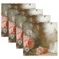 thumbnail image 5 of Satin Native Fab Cotton Dinner Napkin Charming Cat in Floral Wonderland Reusable, 5 of 8