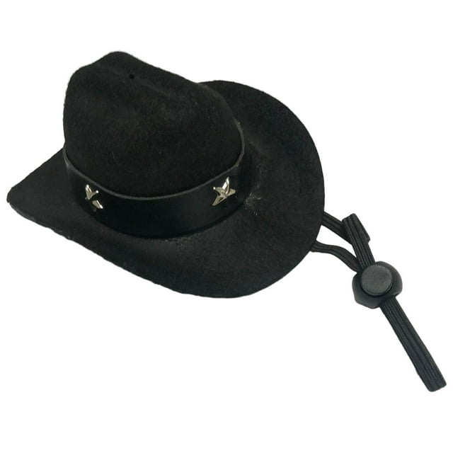 Sombrero de disfraz para mascotas Salvador sombrero de vaquero para perros ajustable negro