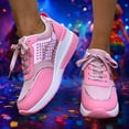thumbnail image 2 of Shoes for Women Carnival Platform Sneakers Glitter Round Toe Lace Up Breathable Casual Sports Walking Shoes, 2 of 10