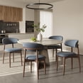 thumbnail image 2 of Upholstered Dining Chairs – Fabric Seat, Solid Wood Frame, For Kitchen or Dining Room Set of 4, Blue, 2 of 8