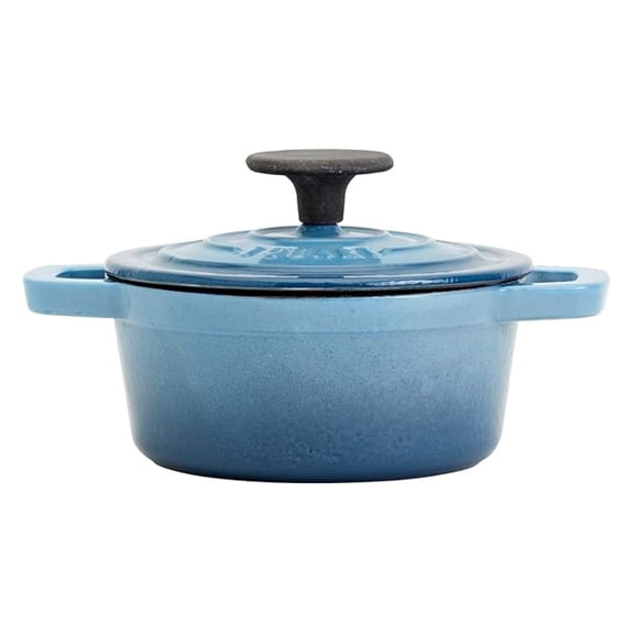 Smith & Clark 1-Quart Enameled Cast Iron Dutch Oven Pot with Lid, Blue