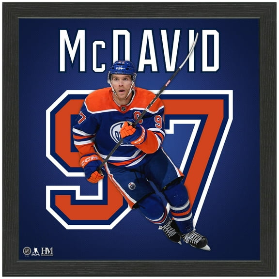 Highland Mint Connor McDavid Blue Edmonton Oilers 13'' x 13'' Impact Jersey Framed Photo