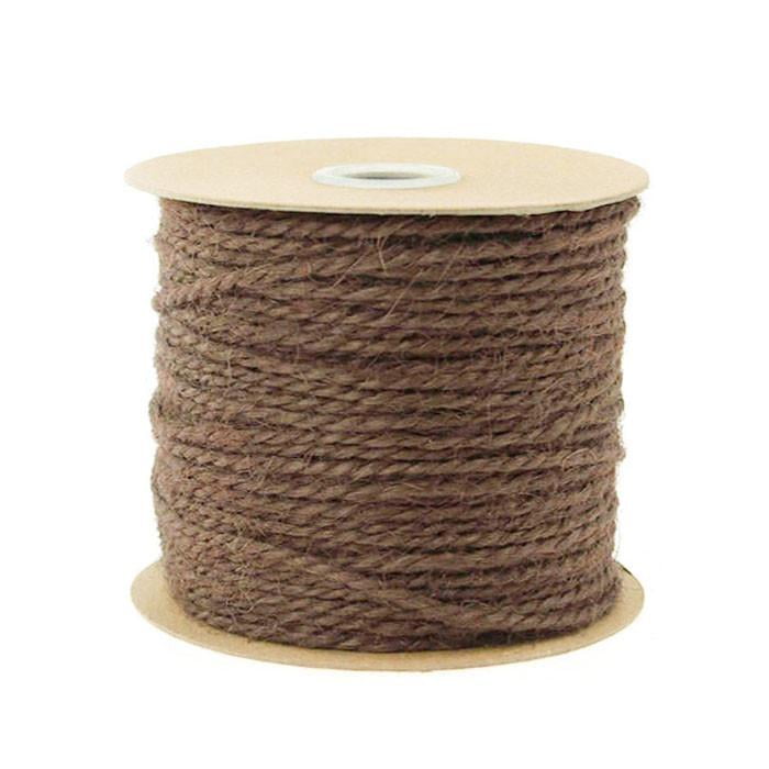 Jute Twine Cord Rope Ribbon, 1/16inch, 100yard, Dark Brown
