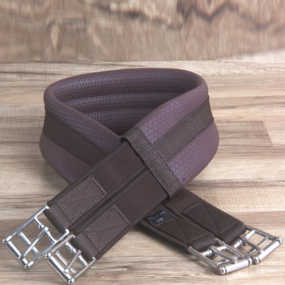 34, Brown Equirider Havana Harness Leather Girth Extension with roller