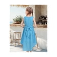 thumbnail image 4 of Girls Dress Light Blue Sequin Embroidered Sleeveless Party Summer Holiday High Low Chiffon 6 Years, 4 of 6