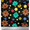 thumbnail image 2 of Soimoi Rayon Fabric Colorful Flowers Clip Art Printed Craft Fabric by the Yard 42 Inch Wide, 2 of 3