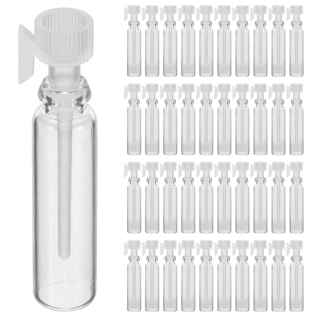 100pcs Dropper Bottles Perfume Bottles Refillable Empty Bottles Perfume Glass Containers (1ML Transparent Dropper)