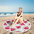 thumbnail image 3 of Matoen Microfiber Round Beach Towels Quicksand Descent Circular Blanket Fast Dry & Sandproof, Extra Large Picnic Table Circle Throws 60 inch with Fringe, 3 of 7