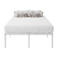 thumbnail image 2 of Einfach Full Bed Frame, Metal Platform Bed with 16.6" Under-bed Storage Space, Heavy Duty, No Box Spring Needed, White, 2 of 8
