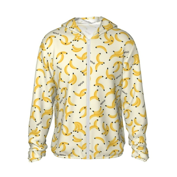 Fotbe Banana Chaqueta con Protección Solar UPF 50+ para Hombre y Mujer, Camisa con Capucha y Bolsillos-Medium