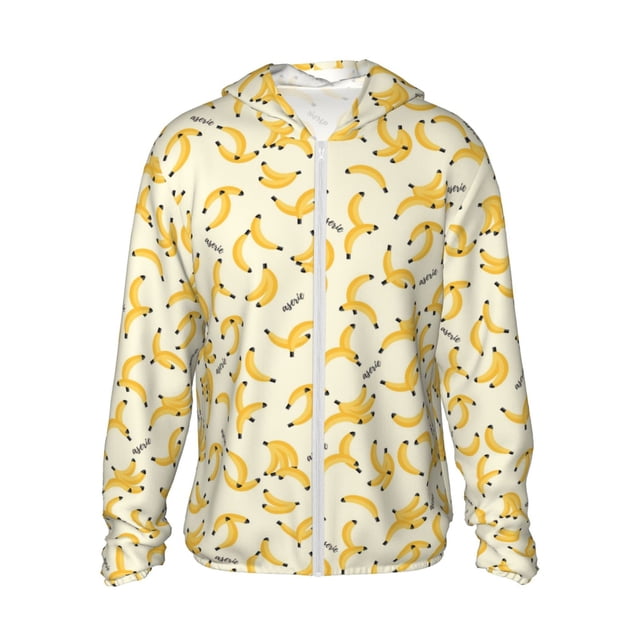 Fotbe Banana Chaqueta con Protección Solar UPF 50+ para Hombre y Mujer, Camisa con Capucha y Bolsillos-X-Large