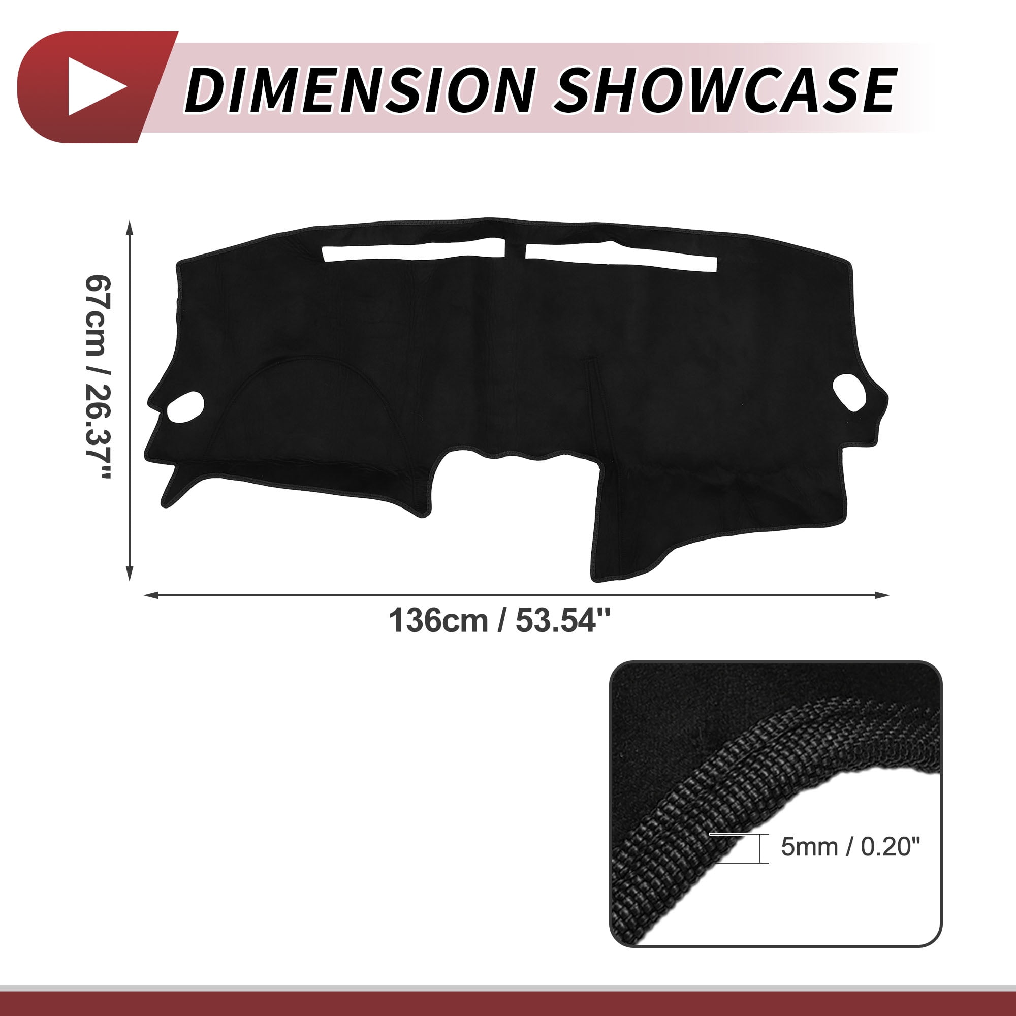 Unique Bargains Interior Suede Dashboard Cover for Nissan-Altima 2007-2012 Black