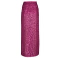 thumbnail image 6 of Nfurl Sequin Skirts for Women Elegant Cocktail Evening Party Shiny Maxi Length Skirt Trendy High Waist Glitter Sparkly Skirts for Prom Hot Pink XL, 6 of 7