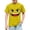 Yellow, variant on DAETIROS Funny Face Boys Graphic Tee 100% Cotton Short Sleeve Crew Neck T-Shirt for Little Kids Kids Boy Purple Top Everyday Wear,Size 5 T