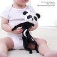 thumbnail image 2 of Manta de toalla de seguridad para bebés pequeños de peluche, con muñeco de animal (Panda), 2 of 13