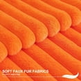 thumbnail image 2 of Pallene Faux Fur Plush Fall Throw Pillow Covers 24x24 Set of 2, Luxury Soft Fluffy Striped Decorative Pillow Covers for Sofa, Couch, Living Room, Burnt Orange, 2 of 16