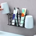 thumbnail image 3 of Toothbrush Holder Wall Mounted: Iron Toothpaste Rack Toothbrush Stand for Home, 3 of 8