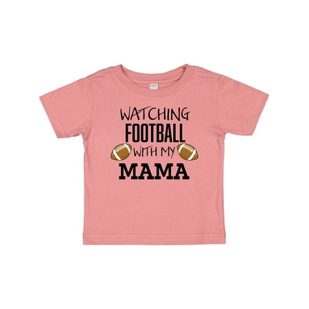 

Inktastic Watching Football with My Mama Gift Baby Boy or Baby Girl T-Shirt