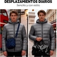 thumbnail image 2 of Chaqueta de Plumón para Hombre con Capucha, Chamarra Invierno Hombre, Chamarra Impermeable Hombre, Chaqueta para Hombre con Cremallera, Chamarra Gruesa y Cálida, para Correr, Viajes, 2 of 4