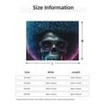 thumbnail image 5 of Yiaed Punk Style Blue Haired Skull Print Blanket Throw Blanket Soft Cozy Flannel Blanket for Home Bed Sofa Couch Chair-50"x40", 5 of 6
