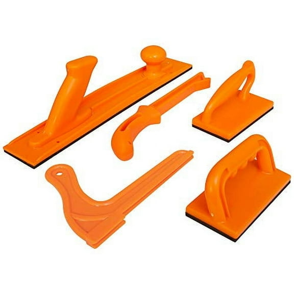 Safety Woodworking Push Block And Stick Package 5 Piece Set In Orange Color, For