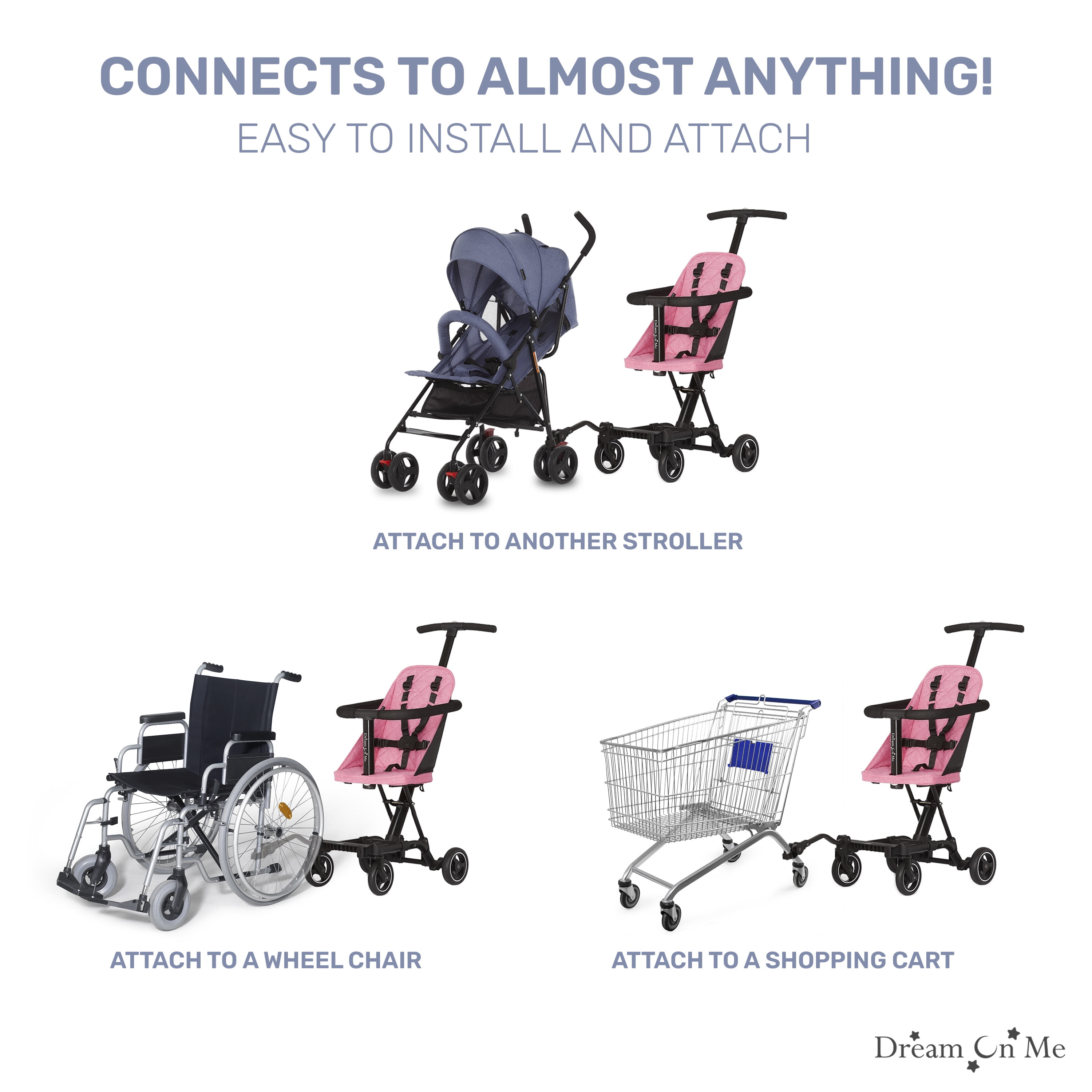 Dream On Me Coast Rider Stroller Connector – Universal Link for Doubling Strollers, Wheelchairs & Shopping Carts