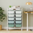 thumbnail image 4 of Gymax 10-Drawer Storage Cart Utility Rolling Trolley Kitchen Office Organizer, 4 of 10