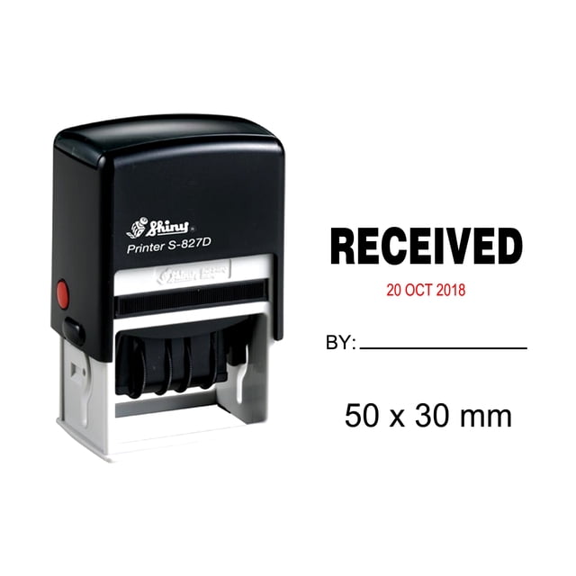 Shiny Date Stamp Self Inking With Received By Text Ofiice Stationery Rubber Stamper S-827D