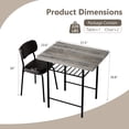 thumbnail image 2 of Ktaxon 3 Piece Dining Table Set with 2 Chairs, 31.5" Dining Table and Chairs for 2, Breakfast Table with PU Leather Padded Stackable Chairs, Perfect for Apartment, Small Spaces, Gray, 2 of 8