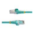 thumbnail image 3 of StarTech.com 2ft LSZH CAT6a Ethernet Cable, Aqua, 10 Gigabit Snagless RJ45 100W PoE Patch Cord, CAT 6A 10GbE 27AWG S/FTP Network Cable w/Strain Relief, Fluke Tested/ETL - Low Smoke Zero Halogen Category 6A (NLAQ-2F-CAT6A-PATCH) - Patch cable - RJ-45 (M) to RJ-45 (M) - 2 ft - S/FTP - CAT 6a - IEEE 802.3bt - halogen-free, molded, snagless, stranded - aqua, 3 of 5
