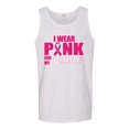 thumbnail image 2 of I Wear Pink for My Friends Survivor Awareness Mens Graphic Tank Top, White, X-Large, 2 of 3