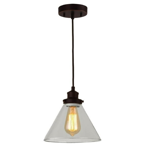 Woodbridge Lighting Taylor 1 Light Steel and Glass Pendant in Metallic Bronze