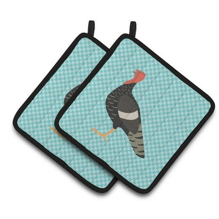 

Caroline s Treasures Marragansett Turkey Blue Check Pair of Pot Holders
