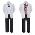 thumbnail image 2 of 7pc Boy Formal Necktie Black White Suit Set Satin Necktie & Vest Baby Sm-20 Teen, 2 of 3