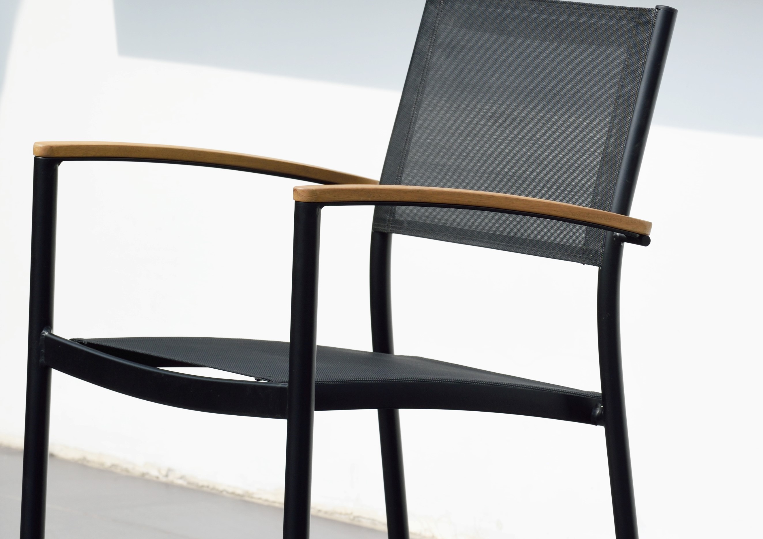 Amazonia Ulloa 4-Piece Black Patio Stacking Chairs