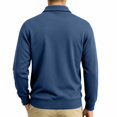 thumbnail image 4 of JULMCOMO Polo Shirts for Men Button Collared Casual Workwear Style Long Sleeve Shirts Regular Fit Work Tops with Chest Pockets Blue 3XL, 4 of 7