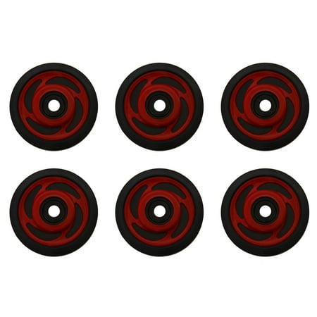 PDD Front & Mid Rail Candy Red Idler Wheels Kit for Snowmobile POLARIS Wide Track LX 1997-2006