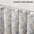 thumbnail image 3 of Blue Shower Curtain Floral Cotton Linen Cottagecore Shower Curtain for Bathroom 72" L x 60" W, 3 of 5